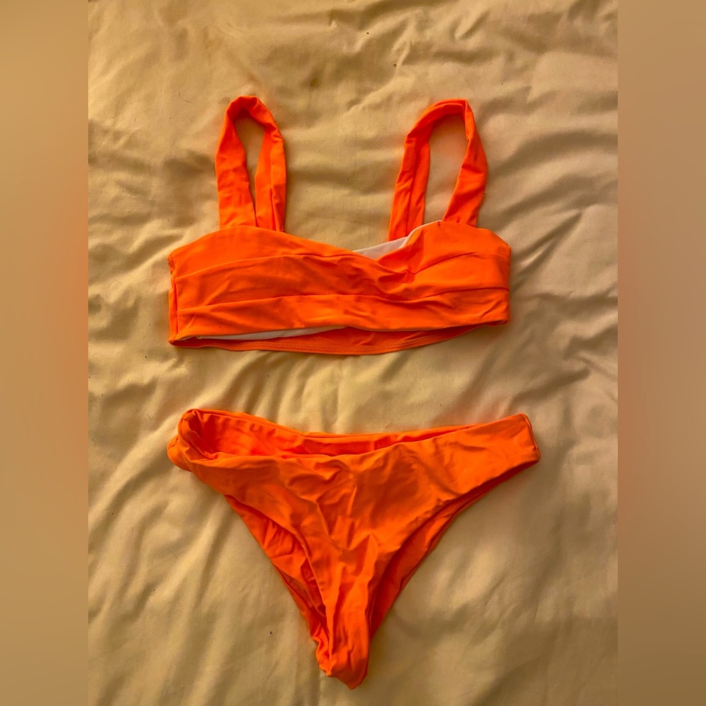 Unworn Orange Bikini - Top and Bottoms Included!